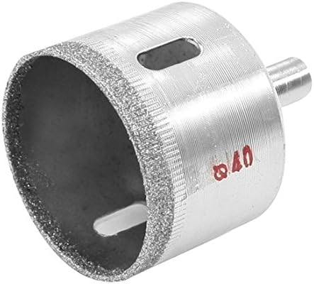 Drillzone 40mm Diamond Coated Drill Bit Hole Saw Kit Glass Cutter Tip Silver