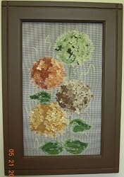 Large Painted Screen - Hydrangea