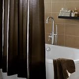 Plain Waffle Polyester Shower Curtains (Chocolate)