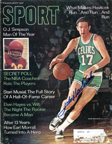 John Havlicek Autographed/Hand Signed Sport Magazine - February 1969