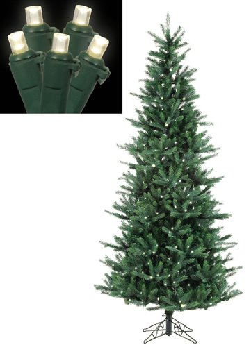 7.5' Pre-Lit Tiffany Spruce Slim Artificial Christmas Tree - Clear LED Lights