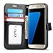 J&D Case Compatible for Galaxy S7 Edge Case, [Wallet Stand] [Slim Fit] Heavy Duty Protective Shock Resistant Flip Cover Wallet Case for Samsung Galaxy S7 Edge Wallet Case - Black/Brown