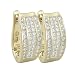 14K Yellow Gold 1 ct. Round and Princess Cut Diamond Huggie Earrings
