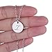 AMIST Tiny Simple Monogram Script Necklace Initial Disc Necklace