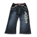 Pop Jeans - Toddler Girls Embellished Love Denim Pants, Dark Blue Denim (Size 2T)
