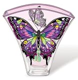 Amia 5619 Whispering Wings Vase, Purple Swallowtail Butterfly Design, 6-Inch W by 2-Inch L by 5-3/4-Inch H
