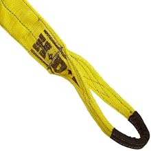Liftex EE Polyester Web Sling, Eye-and-Eye, Yellow, 2 Ply, Vertical Load Capacity