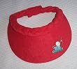Golf Visor Red with Embroidered Golf Club and Ball