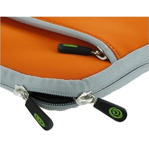 Lenovo Ideapad S10 Mobile Broadband 10-Inch Netbook (AT&T) Netbook Neoprene Sleeve SlipCase (Invisible Zipper Dual-Pocket – Orange)