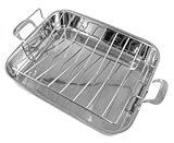 IMAGE OF 18/10 Stainless Steel Roaster Pan w/rack 16 3/4