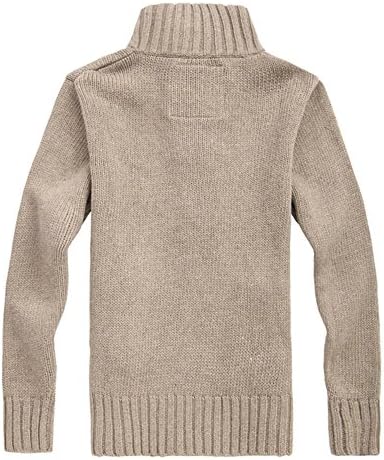 Men's Wool Blend Mock Neck Open Button Down Cardigan Sweater