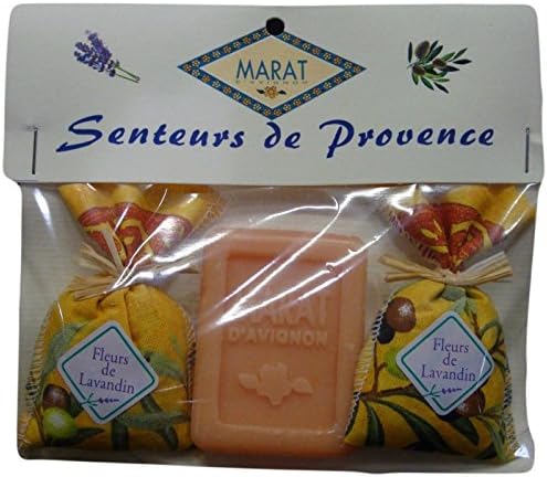 TOSELLI - Set of 2 Lavender Fabric Sachets &amp; Scented Soap - Peach