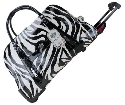 Exoticglitter LYDC Ladies Designer Travel Bag Black & White Zebra Croc Holdal Ladies Trolley Hand Shoulder bag
