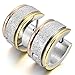 Men's Stainless Steel Stud Hoop huggie Earrings Rose Gold Silver Classic Matte
