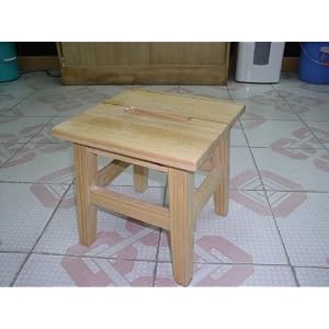 Set of 2 Natural Solid Pine Wood Bedside Step Stools by Classic International