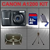 Canon Powershot A1200 Digital Camera (Black) Huge Accessories Package Inclu ....