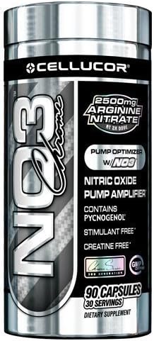 Cellucor" NO3 Black Chrome 90 Capsules - Nitric Oxide Pump Amplifier"