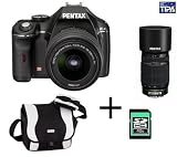PENTAX K-x Schwarz + Objektiv DAL 18-55 mm + Objektiv DAL 55-300 mm + Fototasche 50099 + 4 GB SDHC-Card + 3 JAHRE GARANTIE