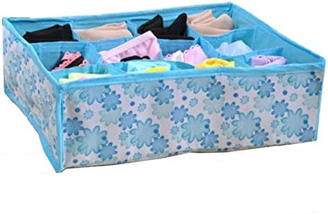 Blue 12 Cell Socks Underwear Ties Drawer Closet Organizer Storage Box Case Perfect