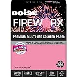 Boise Fireworx Color Copy/Laser Paper, 20 lb, Letter Size (8.5 x 11), Cherry Charge, 500 Sheets (MP2201-CHE)