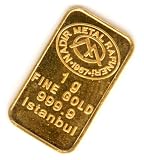 Gold Feingold 1g 1 Gramm Barren Goldbarren Feinheit 999,9 geblistert im Scheckkartenformat