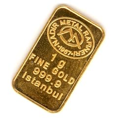 Gold Feingold 1g 1 Gramm Barren Goldbarren Feinheit 999,9 geblistert im Scheckkartenformat