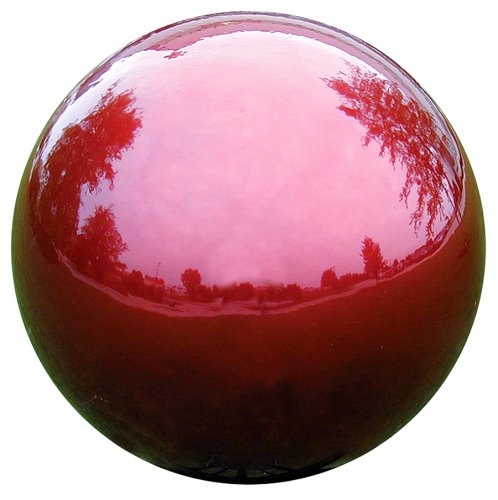 VCS RED08 Mirror Ball 8-Inch Red Stainless Steel Gazing Globe