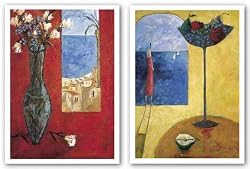 Mirando al Mar-Ventana al Mar Set by Didier Lourenco 7.5"x11" Art Print Poster
