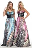 Strapless Printed Prom Dress Long Gown #2766