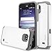 ZTE Overture 2 Case, RANZ Grey with White Hard Impact Dual Layer Shockproof Bumper Case For ZTE Overture 2/ Maven/ Z810/ Z812/ Z813 / Z791/ Z792
