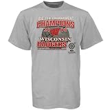 Wisconsin Badgers Ash 2008 Big Ten Men's Basketball Tournament Champions T-shirt