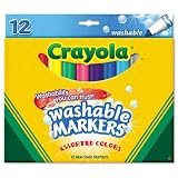 Binney & Smith Crayola(R) Washable Markers, Broad Line, Assorted Classic Colors, Box Of 12