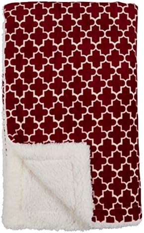 Family Pl Premium Pearl Velvet Plush Ultra Soft Sherpa Throw Blanket, 50 X 60 Inches (Moroccan - Red)