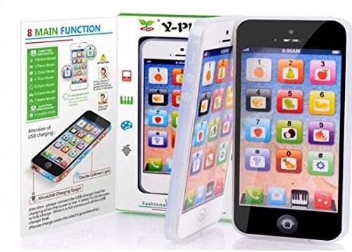 YPhone 1:1 Iphone Toy Mobile Phone English Educational Gift for Kids Children / White color