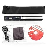 Amzdeal Skypix TSN410 300/600/900DPI Mobile Mini Handheld Portable Scanner Cordless 900DPI A4 Document Color Photo USB Port Scanner- Black