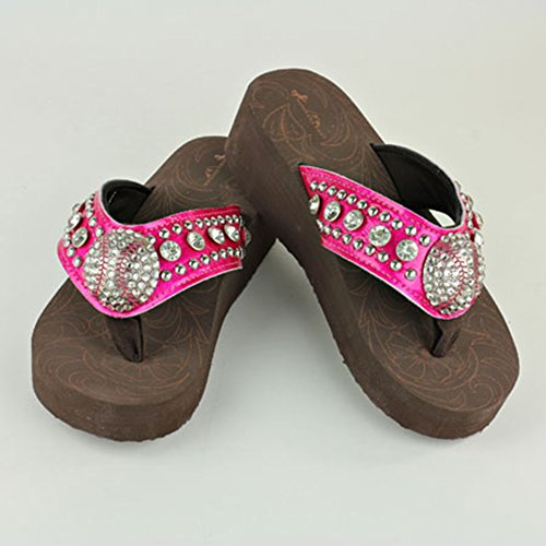 Rhinestone Baseball Flip Flops Shoes