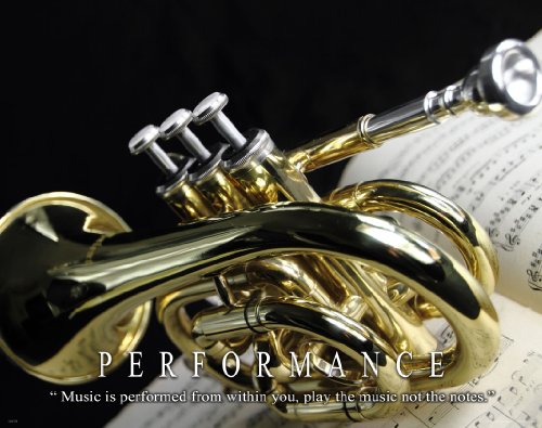 Music Instruments Motivational Poster Art Print 11x14 Trumpet Jazz Band Teacher Lessons Sheet Music Wall Decor Pictures