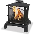 UniFlame WAF830SP Powder-Coated Steel Firehouse Outdoor Fireplace, Black