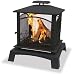 UniFlame WAF830SP Powder-Coated Steel Firehouse Outdoor Fireplace, Black