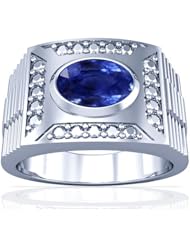 18K White Gold Oval Cut Blue Sapphire Solitaire Ring (GIA Certificate)