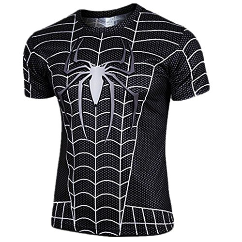 WUKE Men's Casual Spider Short T-shirt