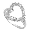 Sterling Silver Ring - Clear CZ - Heart - 16 mm x 2 mm, Sizes 5-9 Sterling Silver Ring - Clear CZ - Heart - 16 mm x 2 mm, Sizes 5-9