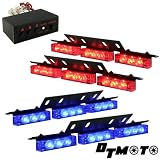Blue Red 36x LED Emergency Vehicle Deck Strobe Warning Lights - 1 set