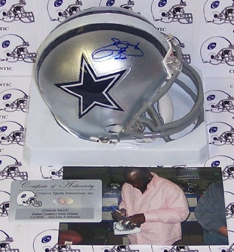 Emmitt Smith Autographed/Hand Signed Dallas Cowboys Mini Helmet