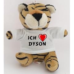 Pl�sch Tiger Schl�sselhalter mit T-shirt mit Aufschrift Ich liebe Dyson