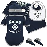 Majestic Seattle Mariners Newborn Rookie of the Year 5 Piece Gift Pack