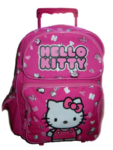 Sanrio Hello Kitty Large Rolling Backpack Bag Luggage Pink