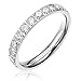 3MM Titanium Eternity Wedding Band For Women Clear CZ Inlay Engagement Rings Size 4 - 12