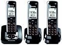 Panasonic DECT 6.0 3-Handset Expandable Digital Cordless Phone with Answering System and ChoiceMail (KX-TG7433B) (Black)