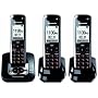 Panasonic DECT 6.0 3-Handset Expandable Digital Cordless Phone with Answering System and ChoiceMail (KX-TG7433B) (Black)
